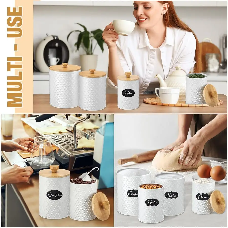 Bamboo Lid Canister Set 5