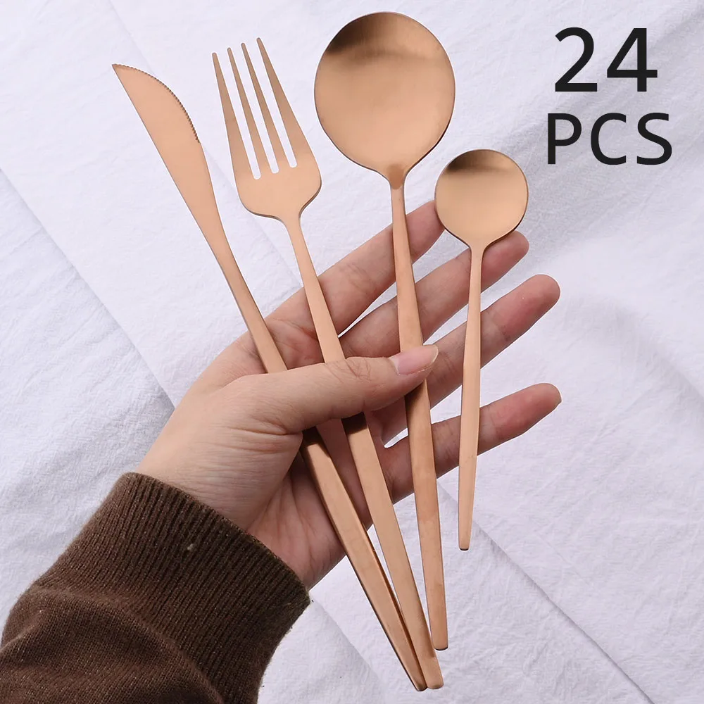 https://ae01.alicdn.com/kf/S80d6110ebb3c4f7a8175a0c8059a616c9/Matte-Rose-Gold-Cutlery-Set-24Pcs-Dinnerware-Set-Stainless-Steel-Flatware-Tableware-Silverware-Set-Kitchen-Knife.jpg