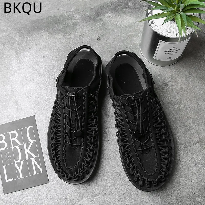 Men\'s Beach Sandals Round Toe Lightweight Waterproof Comfortable Fashionable Breathable Fashion Non-slip Shoes Summer Large Size