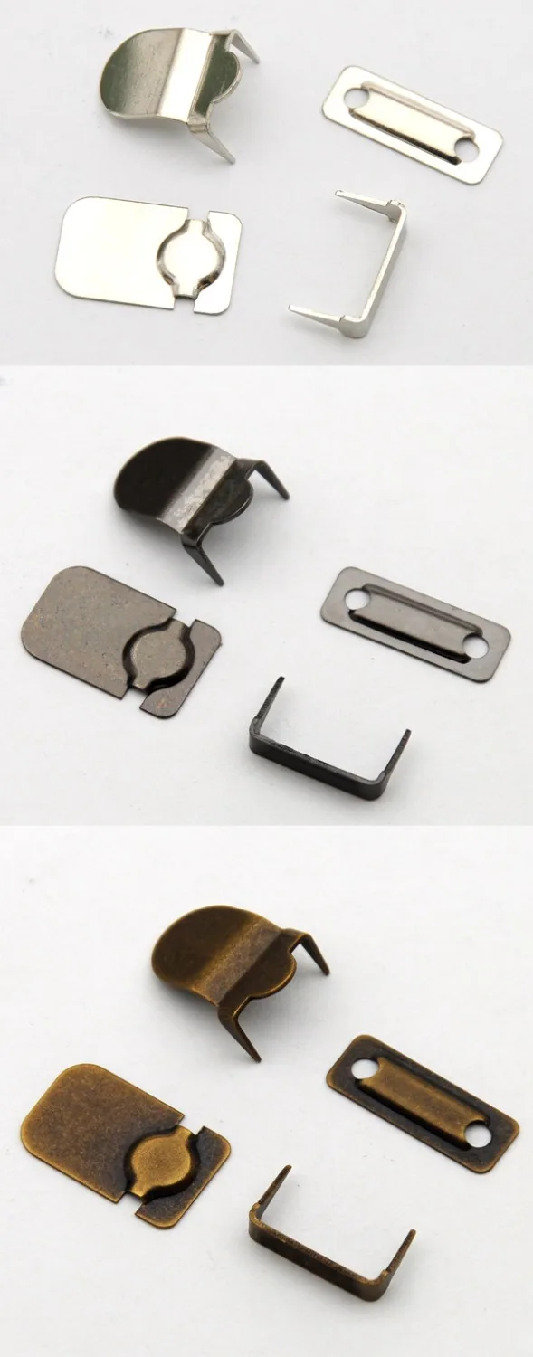 Garment Hooks 100sets/lot 4-part trousers hooks metal brass buttons silver nickle / black nickle /Bronze color HE-006