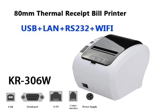 80mm 300m/s Thermal Receipt Printer POS Billing Printer Wireless WIFI/Bluetooth Printer Auto Cutter Android/iOS/Windows ESC/POS mini smartphone photo printer Printers