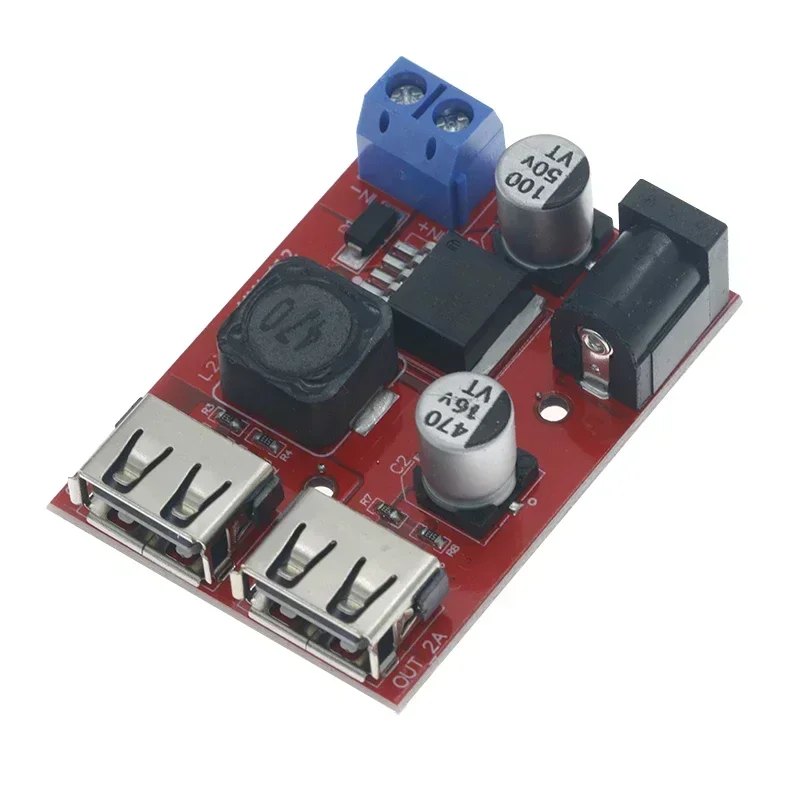 LM2596 LM2596S 듀얼 USB DC-DC 9V 12V 24V 36V 5V 3A 스텝다운 벅 컨버터 보드 차량용 충전기 태양광 전원 공급 모듈