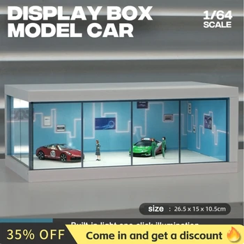 1/64 Model Parking Space Car Parking Space with Lights Simulated Decoration Scene (figures and cars not included) 2