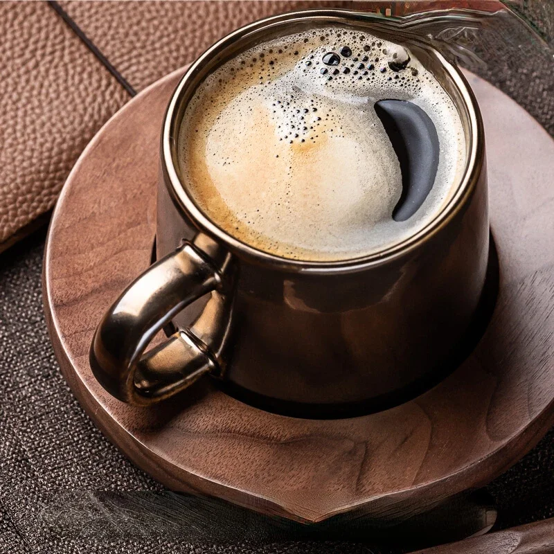

Men's gift mark cup European style small luxury ceramic high-end retro Gold Limited Edition coffee cup