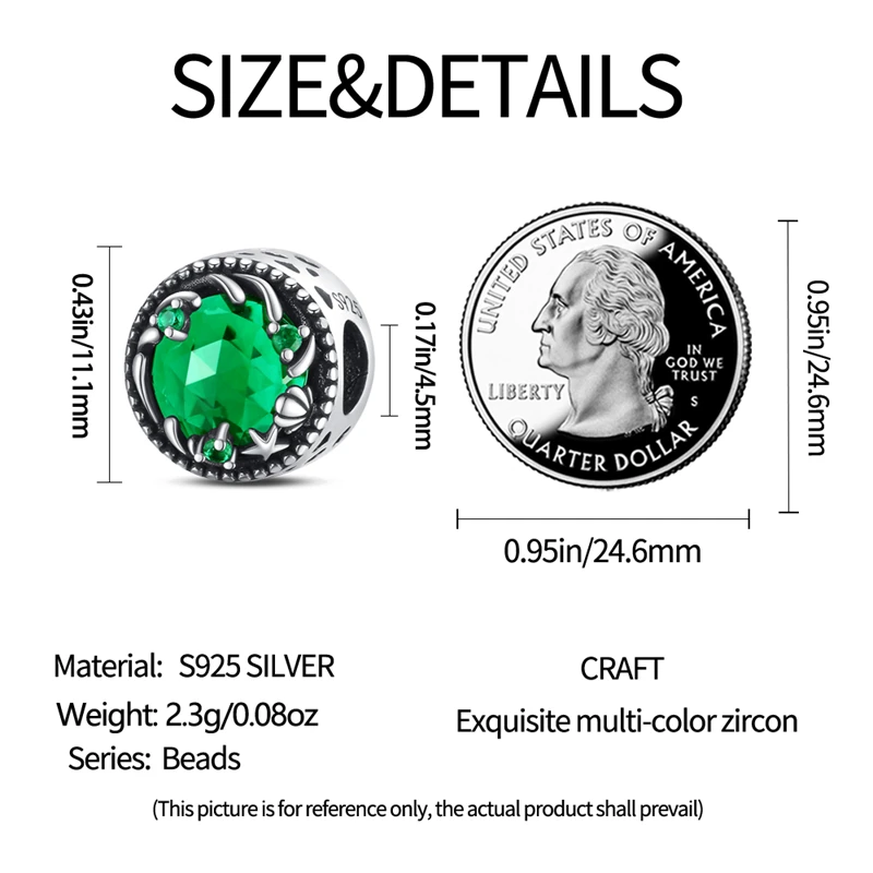 Charms aus 925er-Sterlingsilber mit Baum des Lebens, vierblättriges Kleeblatt, grüne Serie, passend für Qikaola 925 Original-Armbänder, DIY-Schmuckherstellung – Detail 33