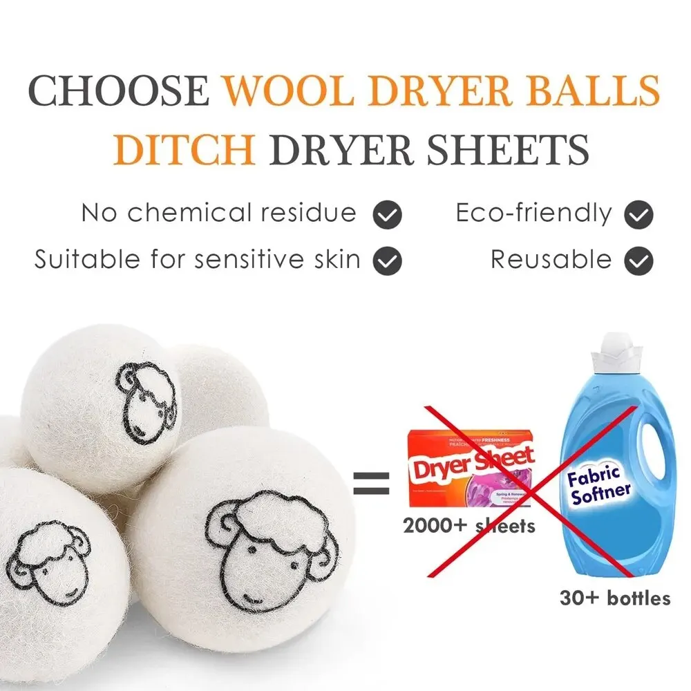 Laundry Ball 3Pcs Wool Drying Antistatic Special Anti-winding Household Drying Reusable Washing Machine Parts 6cm