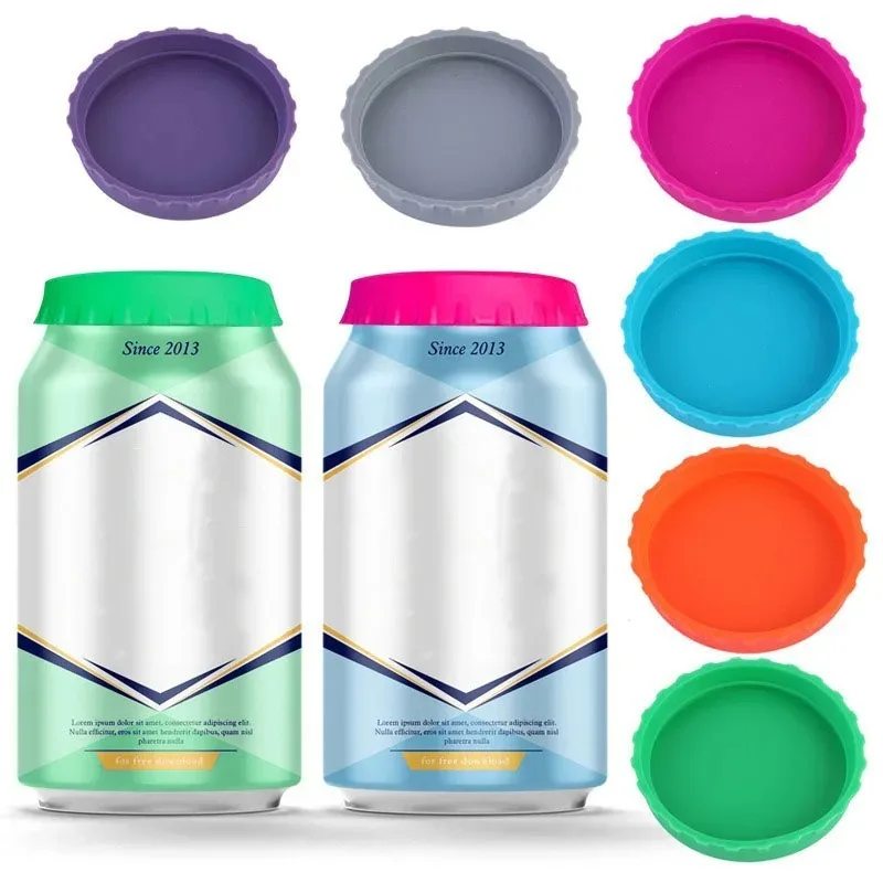 Silicone Soda Can Lid Reusable Can Stopper For Soda Beer Juice Beverage