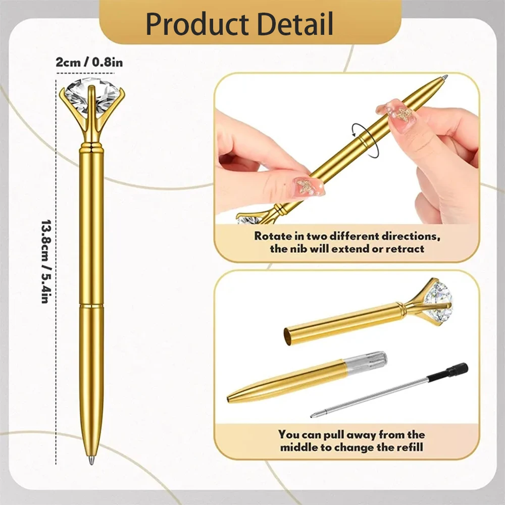 10～100本のカスタムロゴ入りクリスタルダイヤモンドペン、名前