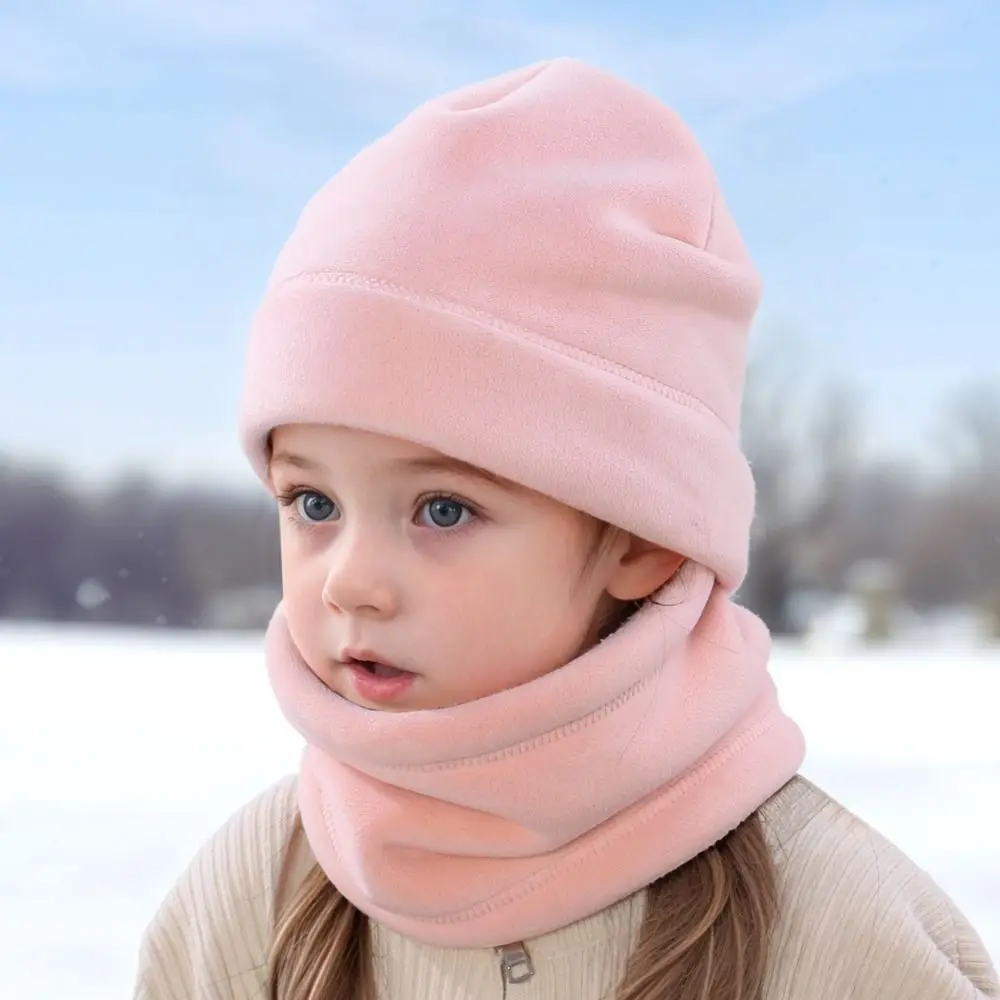 Cotton Kids Hat Scarf Set Cartoon Beanies Warm Design