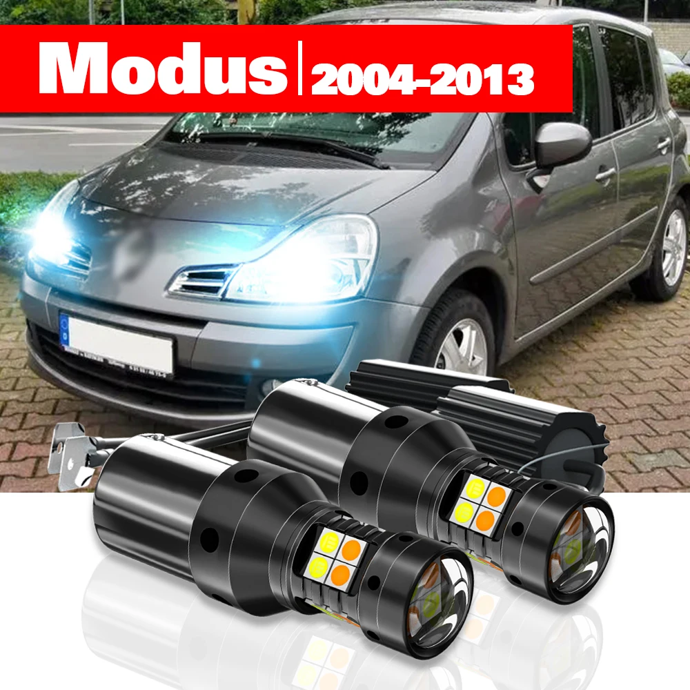 

For Renault Modus 2004-2013 Accessories 2pcs LED Dual Mode Turn Signal+Daytime Running Light DRL 2005 2006 2009 2010 2011 2012