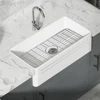 MEJE  Farmhouse Kitchen Sink,,Reversible Single/Double Bowl - White 5