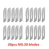 20-100pcs NO.20-NO.25 Sterile Medical Surgical Blades for Cutting Phone PCB Repair DIY Carving Animal Eyebrow Scalpel Knife 5