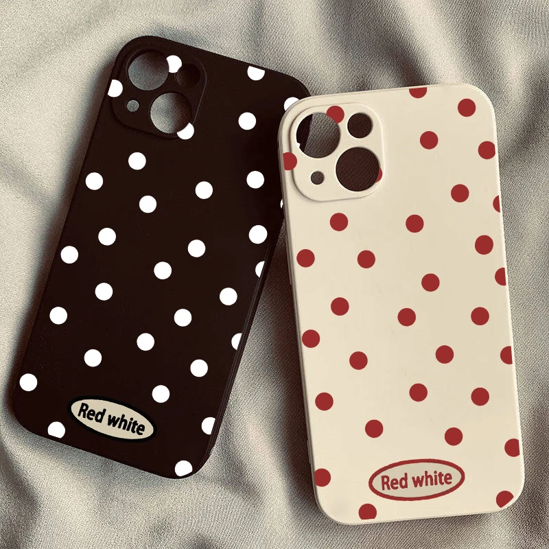 Charming Polka Dot Shockproof Silicone Phone Case