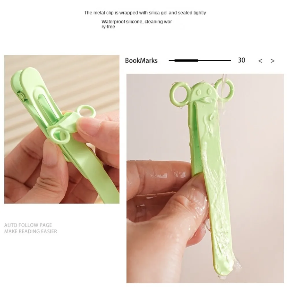 Silicone Bookmark Clip Cute Elephant Automatically Follows Page Flipping with Pen Holder Notebook Page Divider School Supplies animal bookmark silicone bookmark silicone book page holder