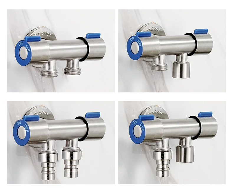 Description Picture 3 of item3 Way Shower Diverter Valve SUS 304 Angle Water Stop Toilet Parts Bidet Shower Flush Button For Faucets WC Bathroom Accessories