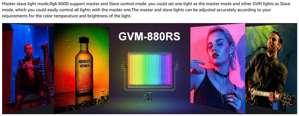 GVM 880RS RGB LED Panel Video Light Photography Studio Lighting Kit with Softbox