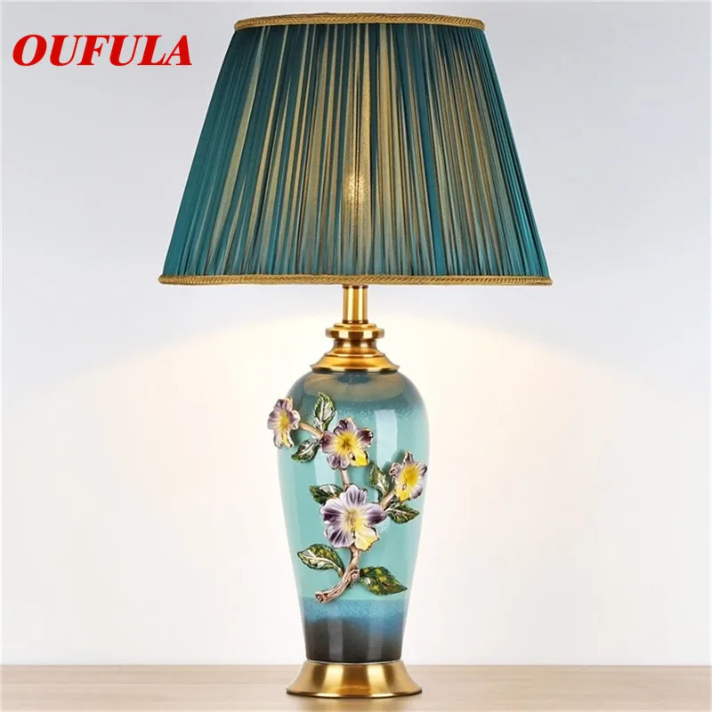 

TEMOU Ceramic Table Lamps Desk Luxury Modern Contemporary Fabric for Foyer Living Room Office Creative Bed Room Hotel