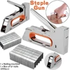1008U Staple Gun for 4/6/8mm Paper Window Tacker Tools Heavy Duty Manual Stapler Furniture with 2400pcs Nails for Woodworking 1