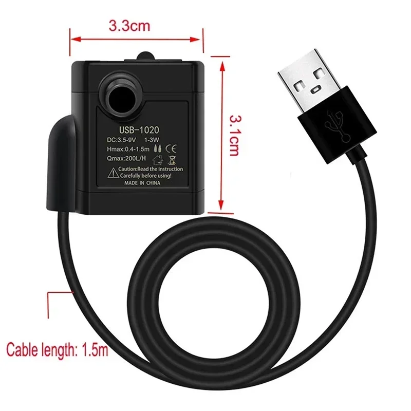 5v Dc Usb Pet Water Dispenser Filter Mini Micro Submersible Pump Low Noise Brushless Motor Pump Aquarium Accessory Pool Fountain 3