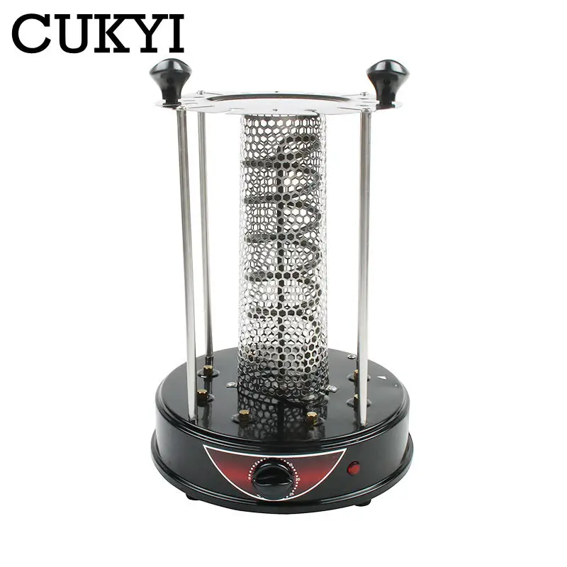 CUKYI Electric Grill 6/8/10 sticks Automatic revolving Vertical Grill Timing Barbecue tools smokeless Mutton BBQ Skewers machine 5