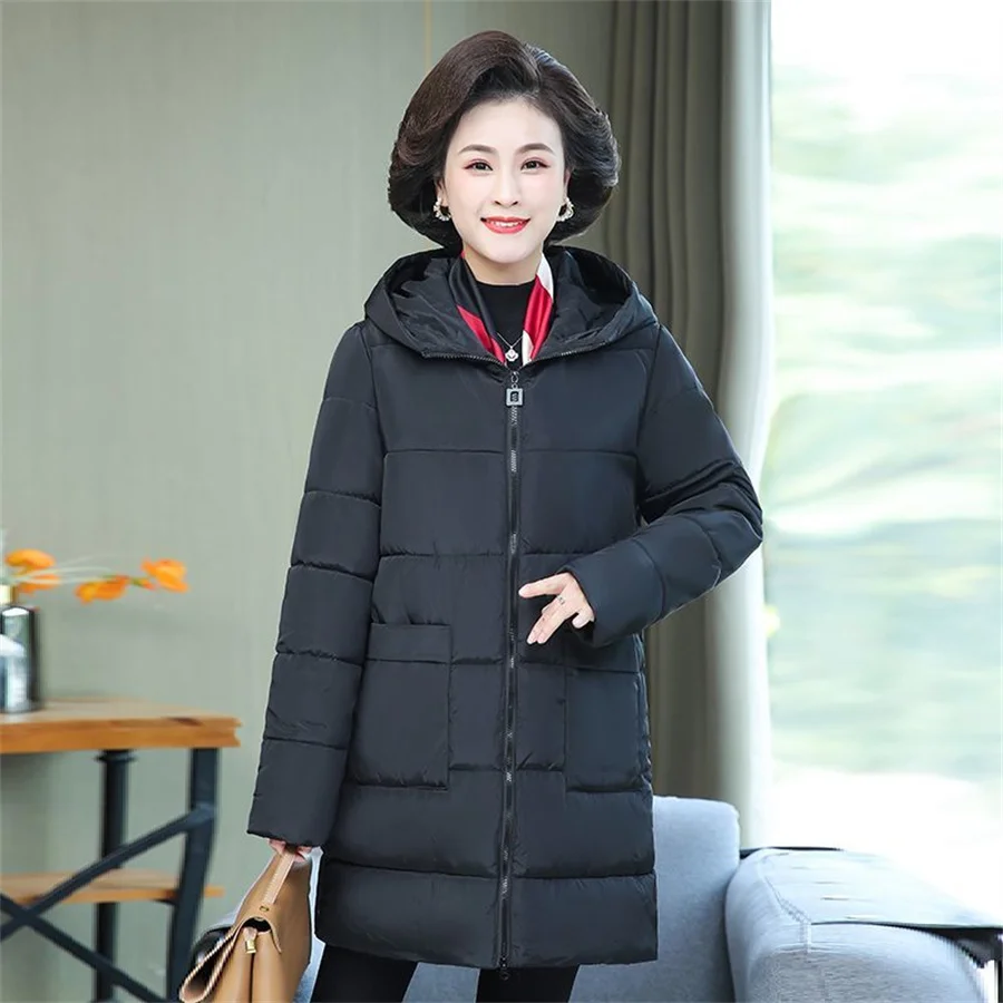 

Winter Women Parkas Jackets Casual Hooded Thicken Warm Cotton Padded Coat Female Ladies Zippers Outwear Jacket Parkas