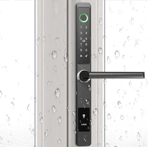 TTLock 앱 컨트롤 슬림 디자인 지문 비밀번호 슬라이딩 도어, 알루미늄 도어 스마트 도어락 2