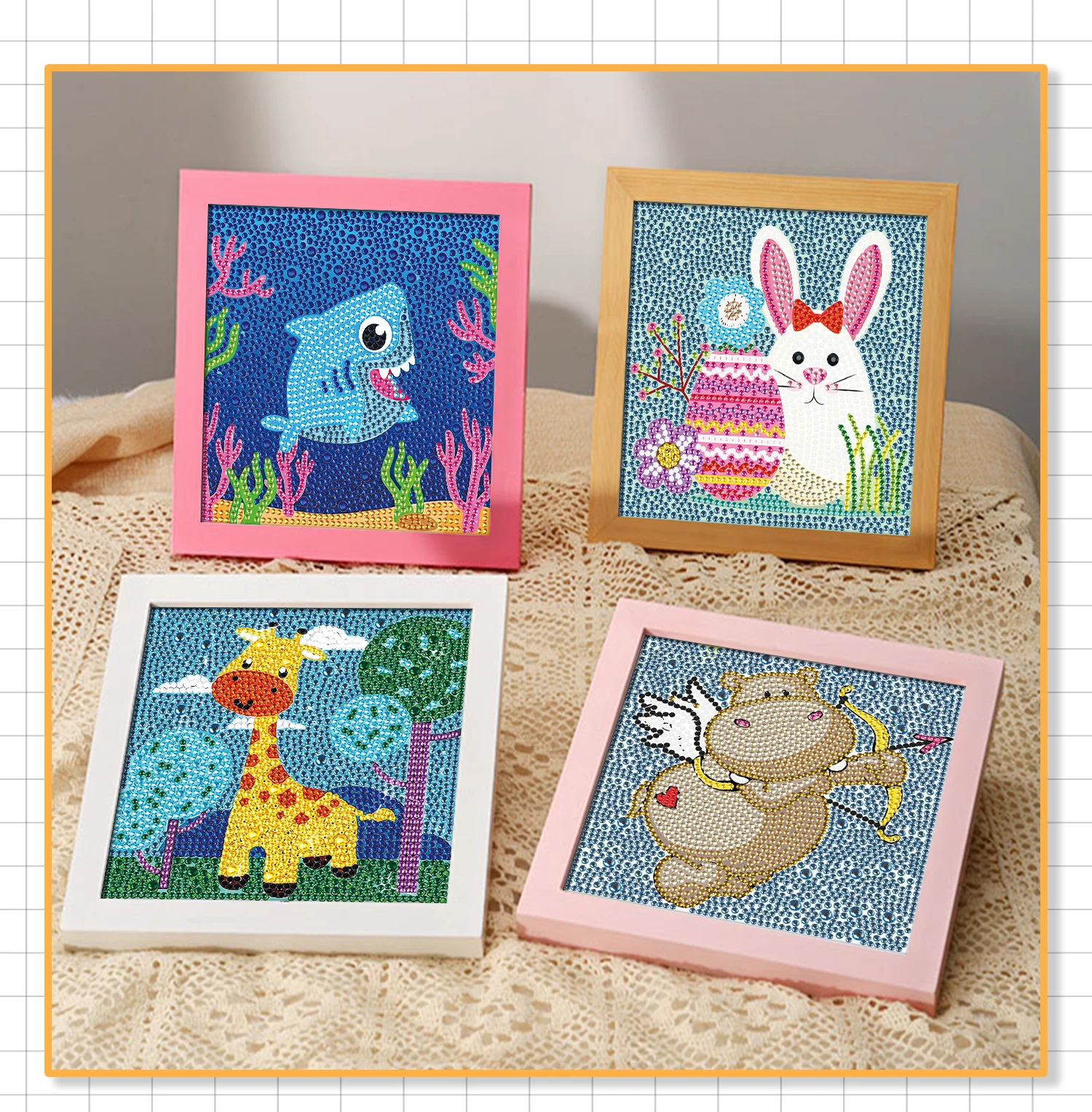 New DIY Diamond Painting Cartoon Animal Rabbit Giraffe Eagle Picture 5D Full Round Diamond Embroidery Cross Stitch Home Decor