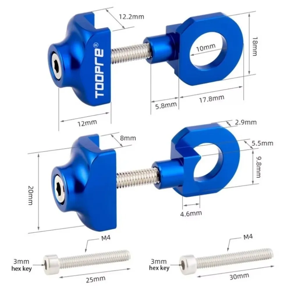 Bicycle Chain Tensioner Fixed Gear/Single-Speed/Folding Bikes Chain Adjuster Stabilizer Anti-Drop Device Fastener Bolt Regulator