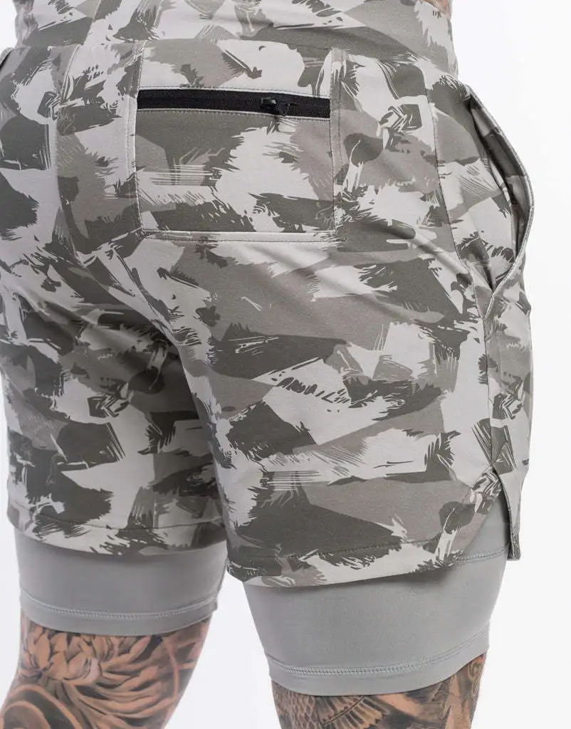 mens casual summer shorts 2022 New Camouflage 2-in-1 Summer Running Shorts MenSports Jogging Fitness Training Quick Dry Mens Gym Men Shorts Short Pants best casual shorts