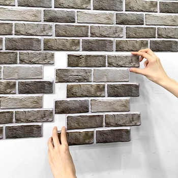 1/10pcs 3D Wall Sticker Self-adhesive Faux Brick Wall Panel Peel and Stick Kitchen Tile Backsplash Bathroom Wall Tile Sticker