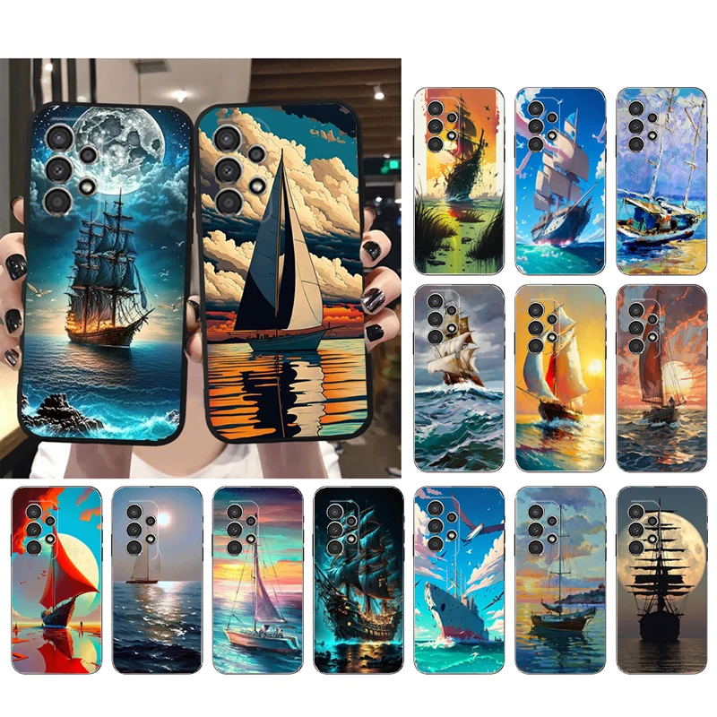 

Sailing Boat Phone Case for Samsung Galaxy A73 A13 A22 A32 A71 A33 A52 A53 A72 A73 A51 A31 A23 A34 A54 A52 A53S