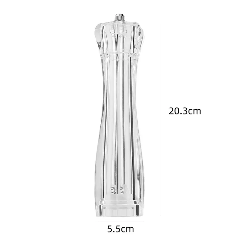 Manual Acrylic Salt and Pepper Grinder Sea Salt Shaker Prismatic Transparent Pepper Mill Ceramic Core Seasoning Bottle