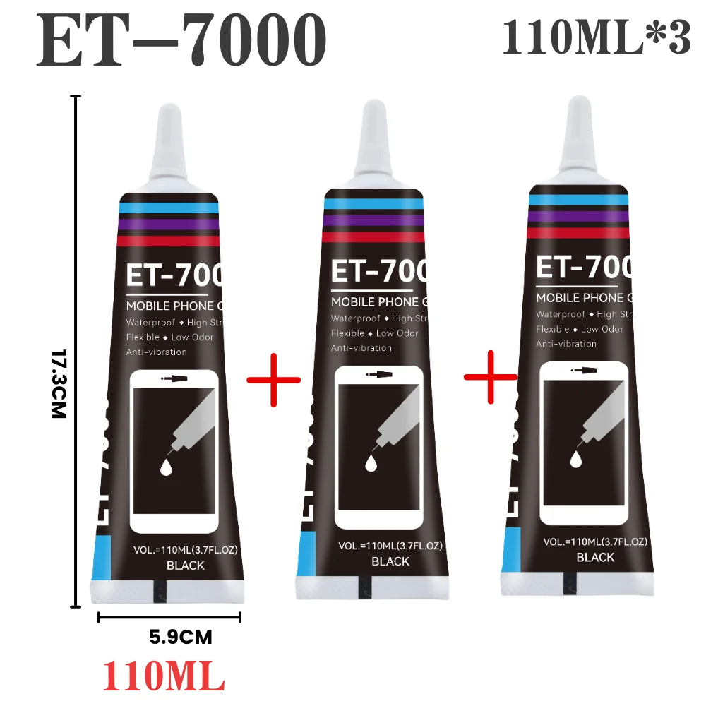 Premium Black Soft Adhesive for Phone Back Glass and Battery Repair - High Strength, Anti-Vibration, Flexible Glue for Screen Replacement