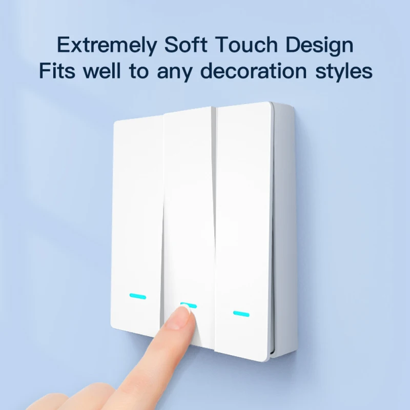 Moeshome Tuya ZigBee Smart Light Switch No Neutral Wire No Capacitor Needed Smart Life 1/2/3 Gang Via Alexa Google Home 2mqtt