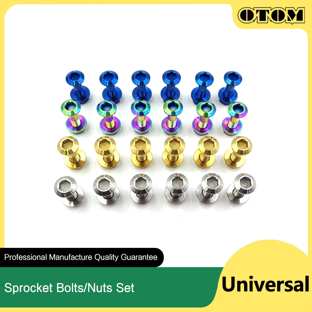 

Комплект винтов OTOM из титанового сплава для мотоцикла, звездочка, болты, цепные гайки, комплект винтов для HONDA YAMAHA KAWASAKI SUZUKI AVANTIS MOTOLAND BRZ KAYO GR