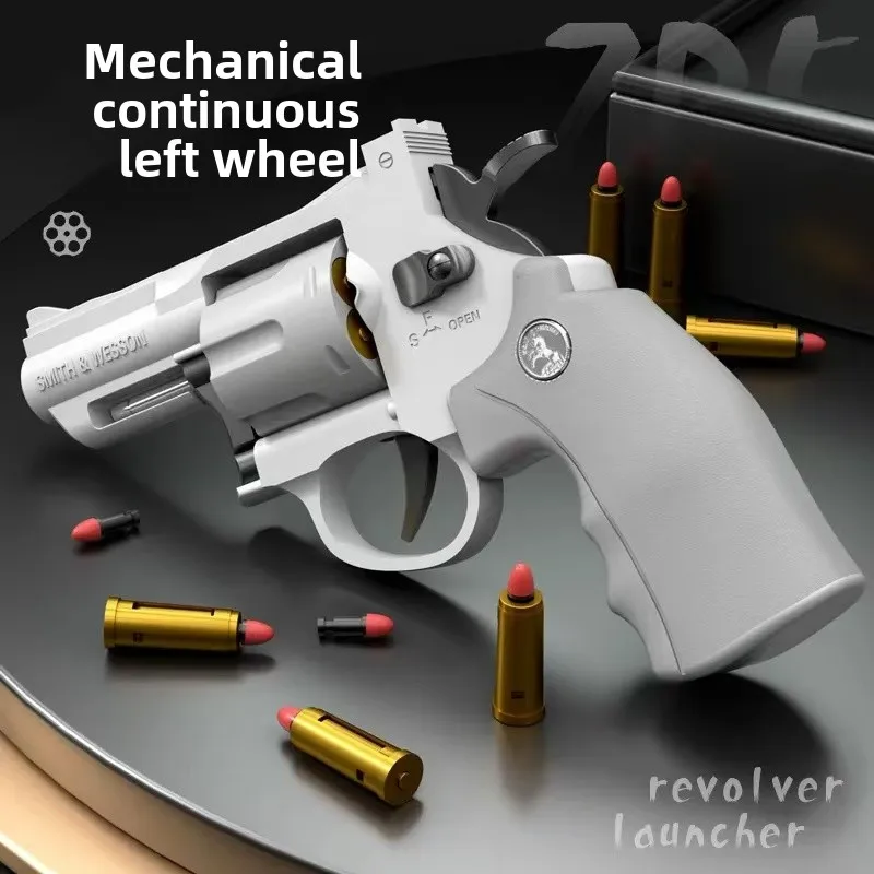 Soft Bullet Toy Gun Set with Ejecting Revolver for Kids, One-Key Detachable Pistol, Continuous Shooting 3
