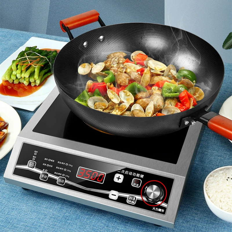3500W single-head induction cooker button control maximum load-bearing 50KG black crystal panel YS-3505