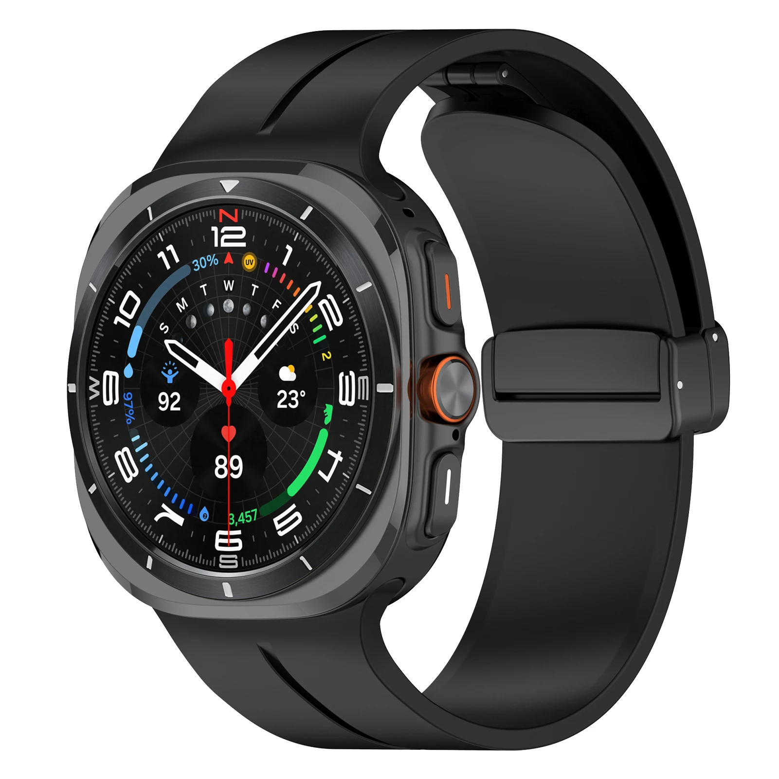Enhanced Silicone Magnetic Buckle Band for Smartwatches - No Gaps Design