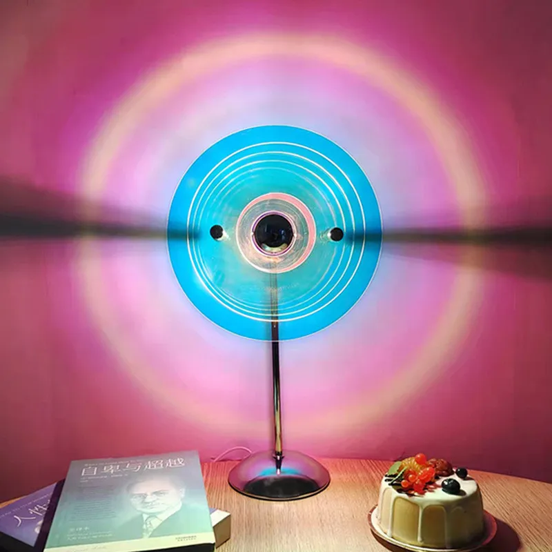 Colorful Projector Table Lamp Rainbow Atmosphere Led Night Light For