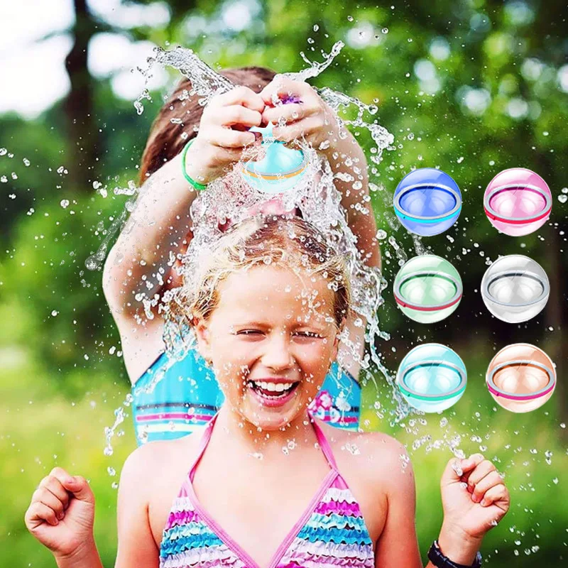 Magnetic Reusable Water Balloons Refillable Water Balloon Quick Fill Self Sealing Bomb Splash Balls for Kids Swimming Pool