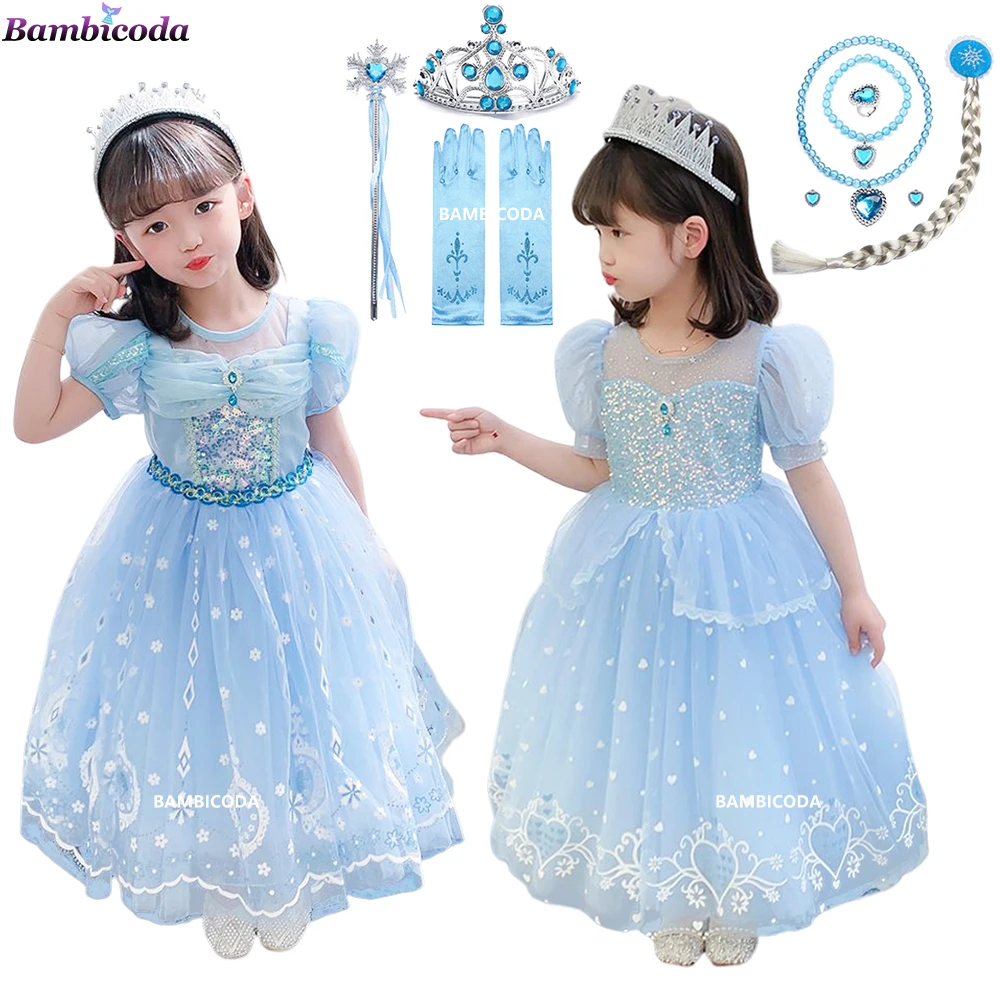Fishkidtail Princess Costume Dress for Girls Princess Dress Snow Queen Party Birthday Clothes for Toddler