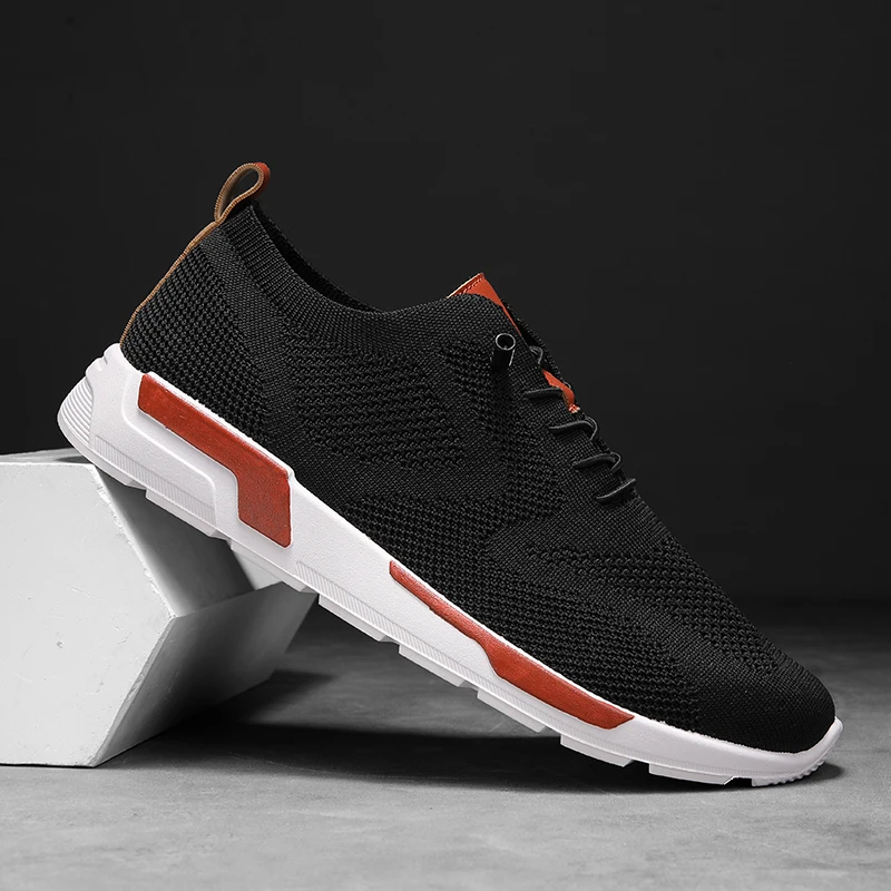 Men's Casual Breathable and Comfortable Mesh Running Shoes, Casual Sports Style, Solid Color, Pvc Sole Slip-On Low-Top Sports Shoes, Suitable for Spring/Summer Outdoor Activities