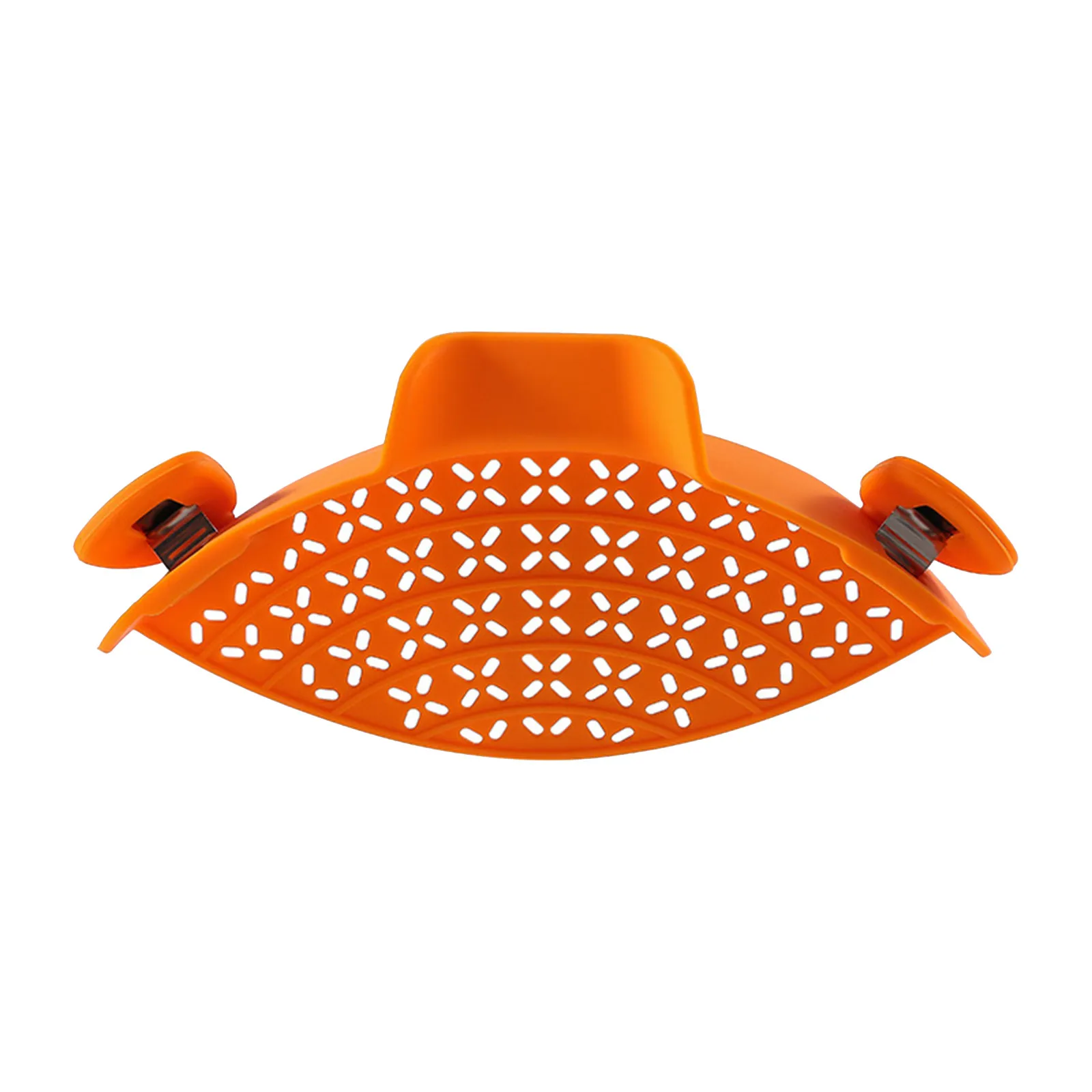 Adjustable Silicone Pot Strainer with Clips Orange