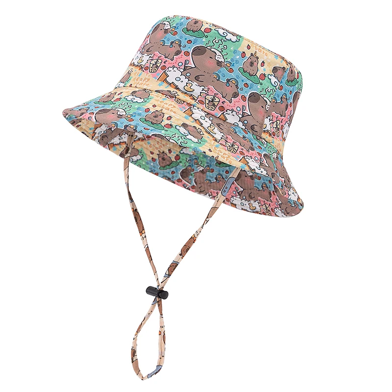 Hot Sale Unisex Summer Capibara Bucket Hat Capybara Print Outdoor Sun Protection Women Cap Adult Lovely Hat
