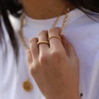 New Stainless Steel Twist Stacker Ring for Women High Quality Cubic Zirconia Stone Finger Ring Bijoux Femme Jewelry Girls Gift 2