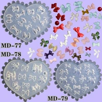 1Pcs 3D Silicone Nail Art Mold Reusable INS Fashion Versatile Camellia Bow Kawaii Butterfly DIY Party Nail Decoration Art 1