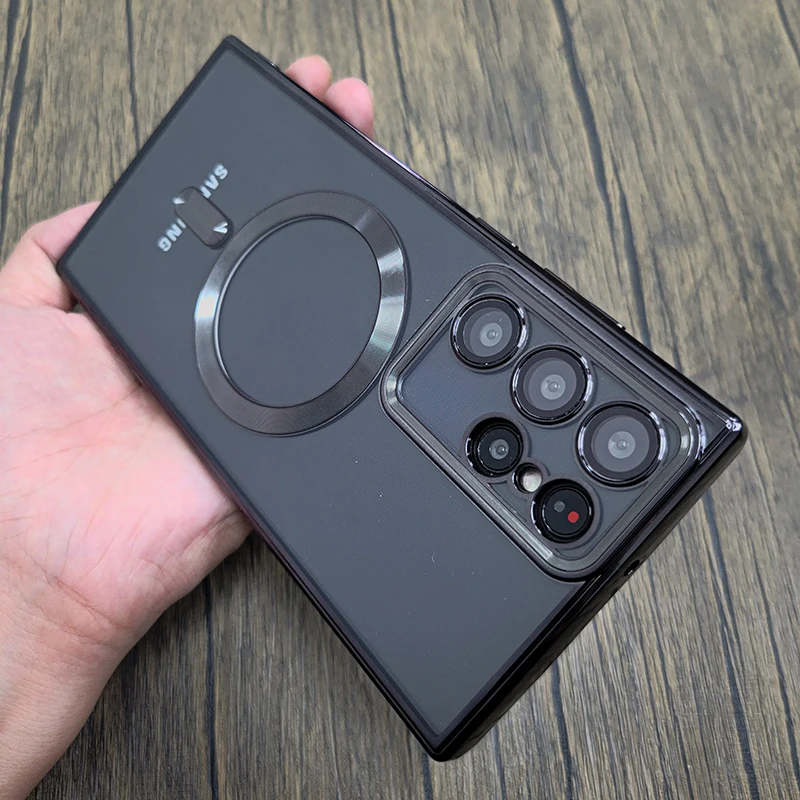 LuxuryTransparentPlatingForMagsafeCaseForSamsungGalaxyS21S22