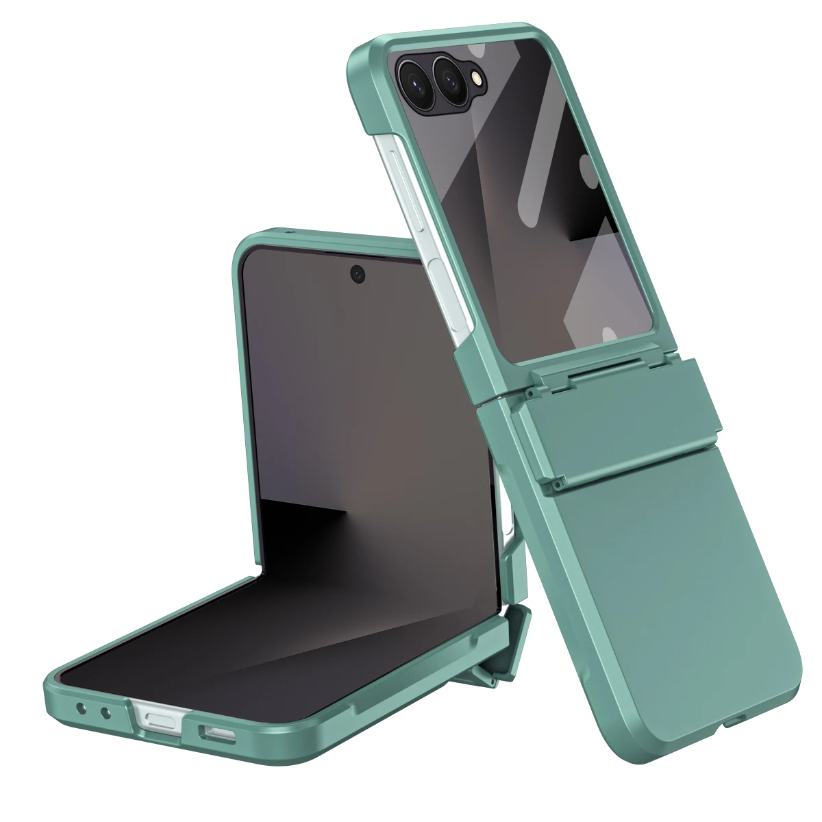 Luxury Matte Folding Hinge Shockproof Phone Case with Mirror Film