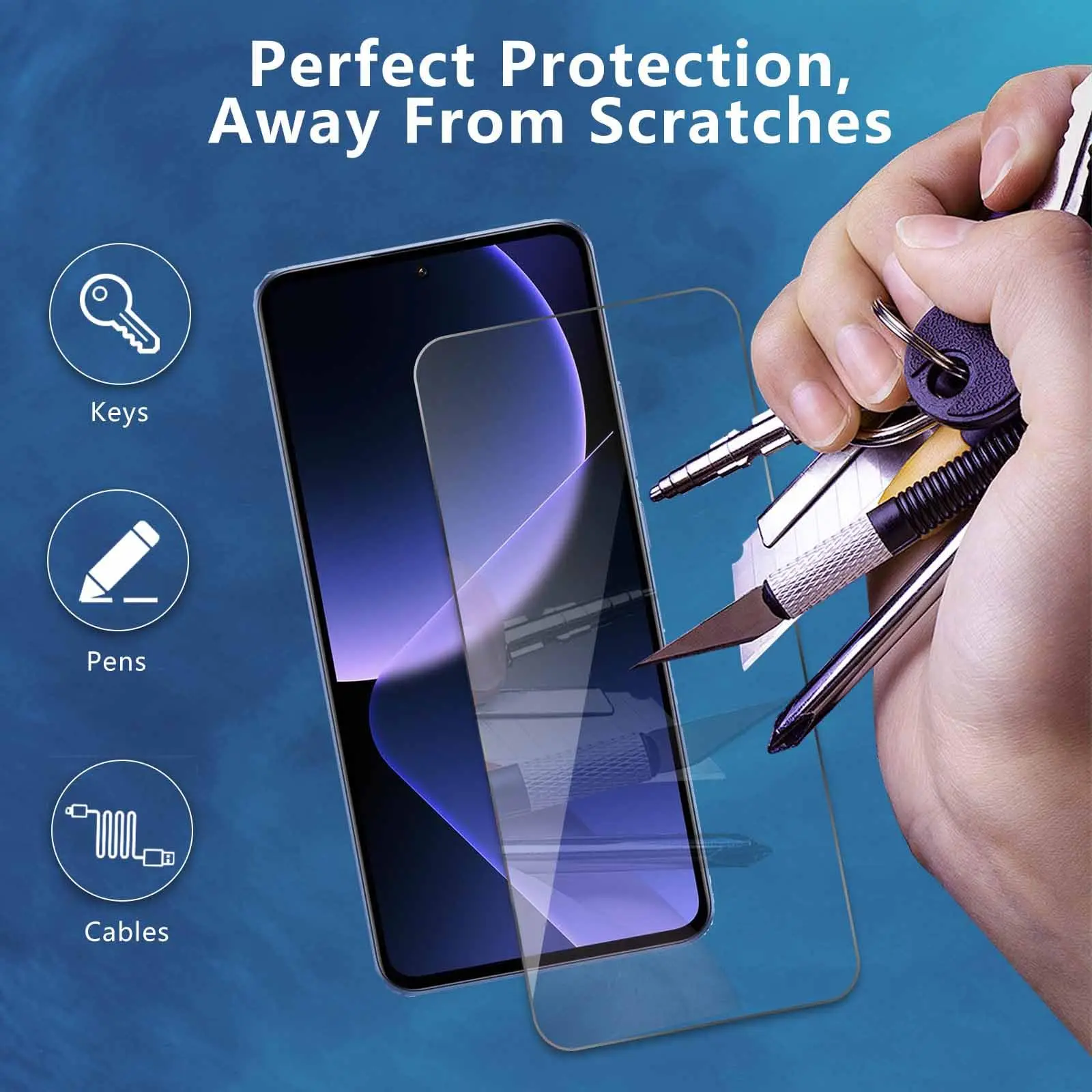 Premium Tempered Glass Screen Protector - Crystal Clear, 9H Hardness, Anti-Scratch