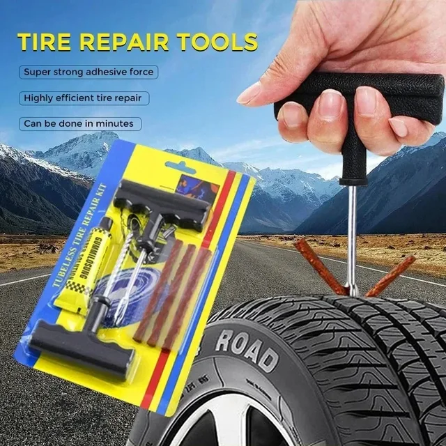 Motorcycle and Automobile Vacuum Tire Repair Kit Motorcycle Tire Emergency Repair Kit Portable Repair Kit